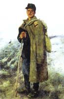 На родину. Герой минувшей войны, худ. И.Е. Репин, 1878 г.