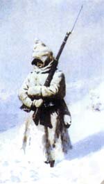 Солдат на снегу, худ. В.В. Верещагин