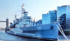 Английский крейсер "Белфаст" - участник полярных конвоев, ставший музеем в Лондоне, на Темзе